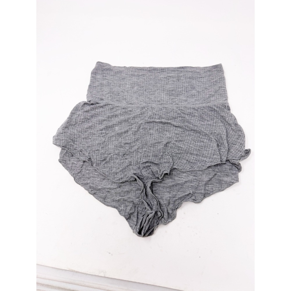 Negative Underwear Whipped French Cut Briefs Gray Ribbed High Waist Panty XS
